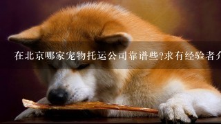在北京哪家宠物托运公司靠谱些?求有经验者介绍。。。就怕在网上找的不真实!