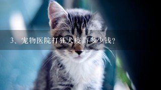 宠物医院打狂犬疫苗多少钱？