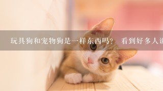 玩具狗和宠物狗是一样东西吗？ 看到好多人说的玩具