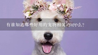 有谁知道哪些好用的宠物相关的app么？