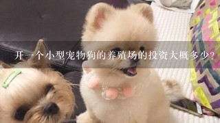 开一个小型宠物狗的养殖场的投资大概多少？