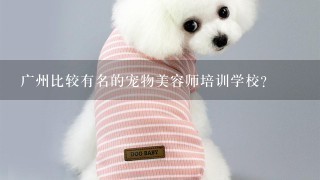 广州比较有名的宠物美容师培训学校？