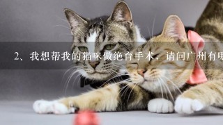 我想帮我的猫咪做绝育手术，请问广州有哪几家信得过