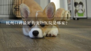 杭州口碑最好的宠物医院是哪家？