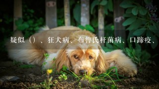 疑似（）、狂犬病、布鲁氏杆菌病、口蹄疫、结核病、传染性海绵状脑病、炭疽、兔出血症、犬瘟热等疫病发生，由当地实验动物突发重...