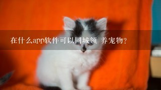 在什么app软件可以同城领 养宠物？