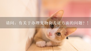 请问：有关于办理宠物狗犬证方面的问题？！……