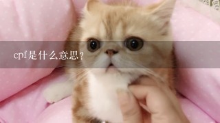 cpf是什么意思？