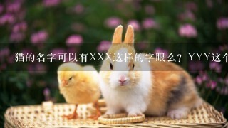 猫的名字可以有XXX这样的字眼么？YYY这个名字有什么特别之处吗？